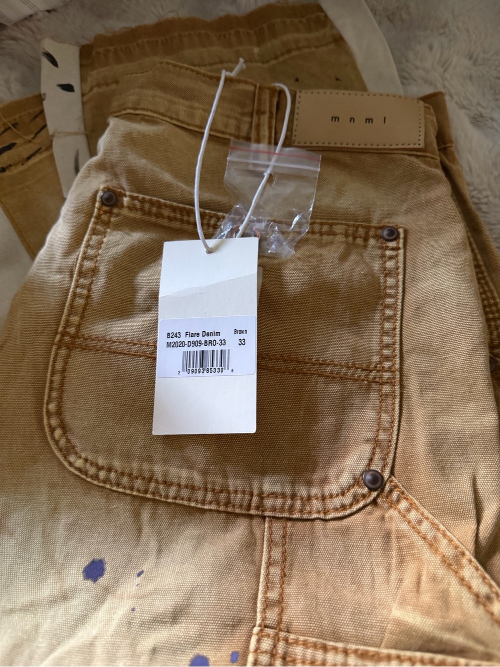 Mnml B243 flare denim jeans – brown – size 33